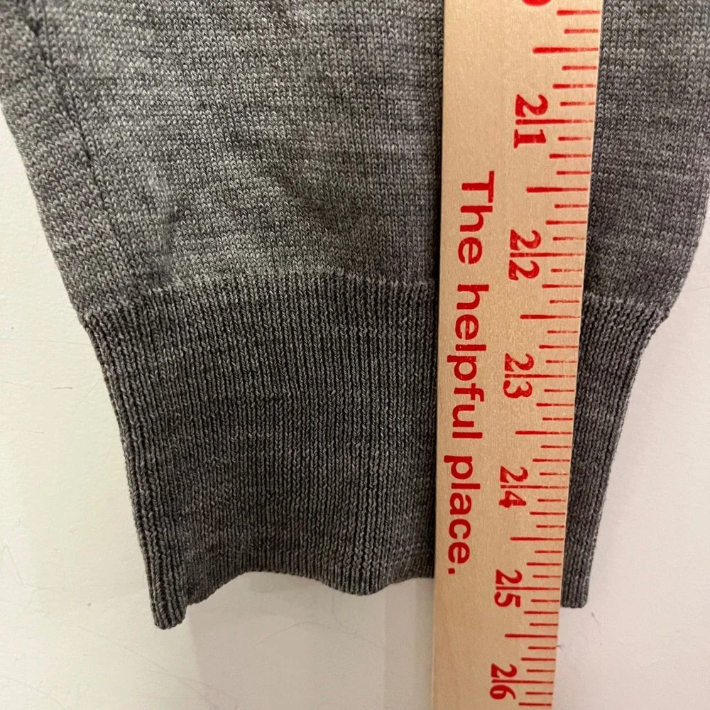 Brooks Brothers Saxon Wool Quarter Zip Sweater Men Large Gray 100% Wool Pullover